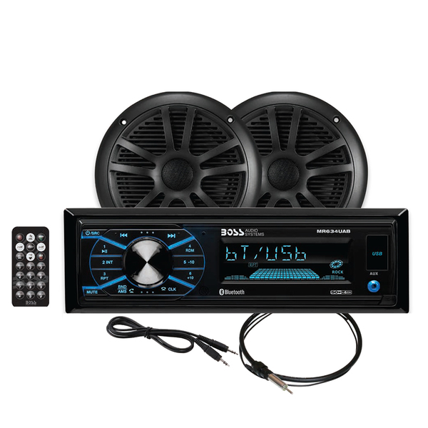 Boss Audio Audio MCBK634B.6 Package w/MR634UAB, 2-MR6B Speakers & MRANT10 An MCBK634B.6